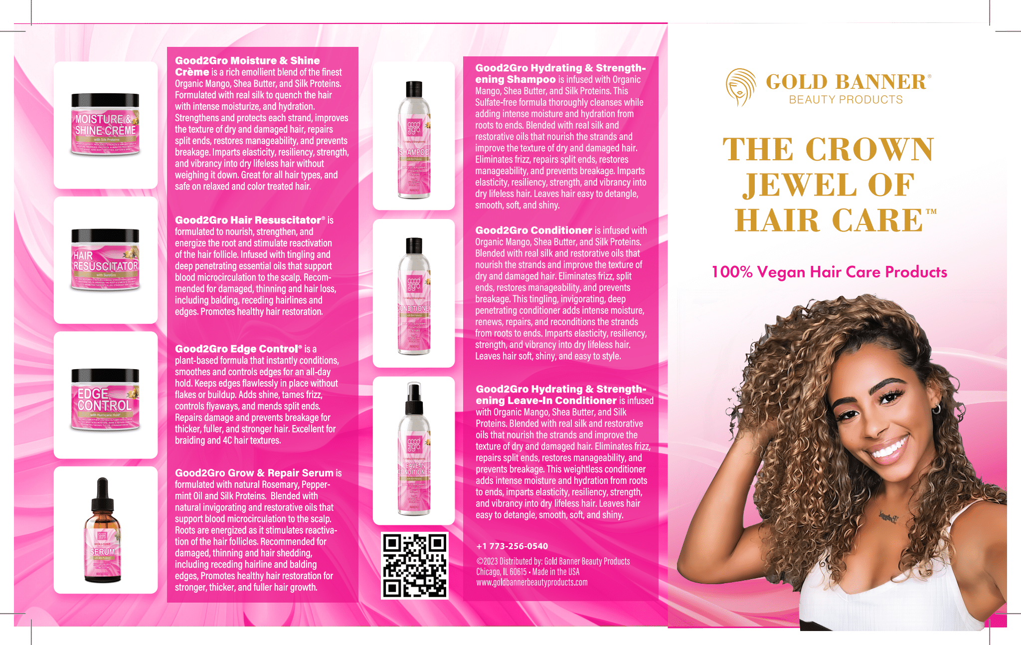 Good2Gro Hydrating & Strengthening Leave-In-Conditioner with Silk Proteins, Weightless Conditioner Adds Moisture & Hydration, Imparts Elasticity, Resiliency & Strength Into Dry Lifeless Hair 8oz.